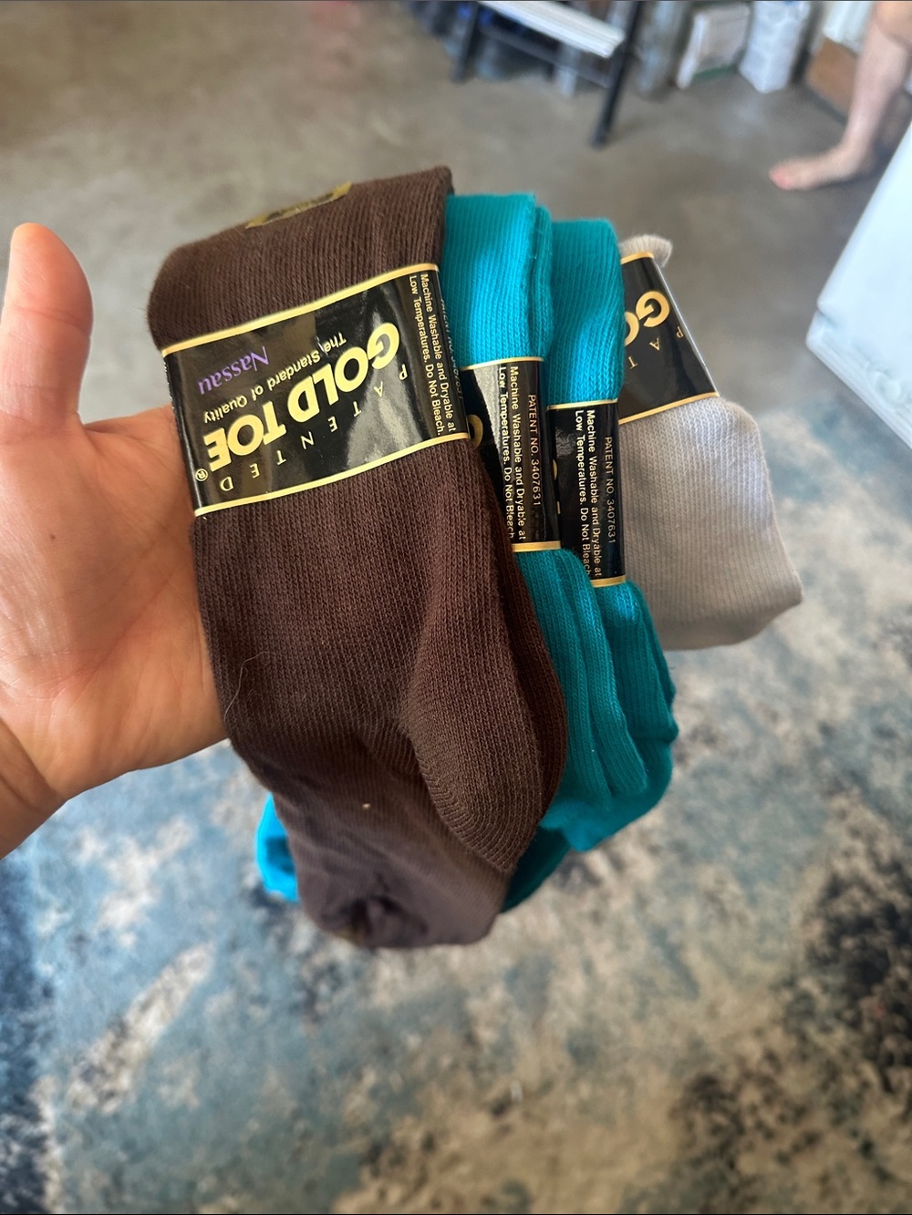 Gold Toe Women’s Crew Socks - Brown, Teal & Light Gray - 4 Pack